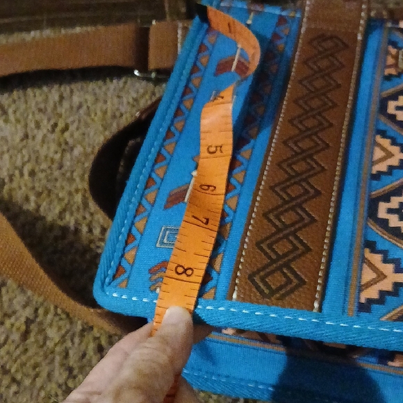 Blue and Brown Patterned Tote Bag Set - Picture 10 of 16